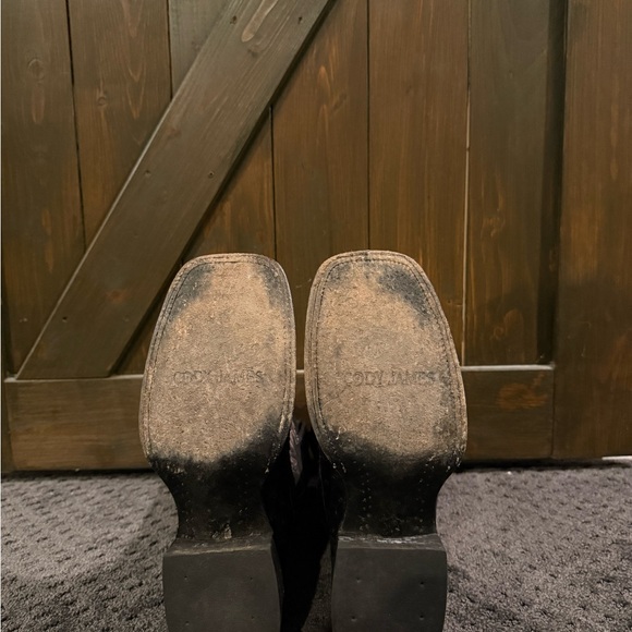 Men's Black Ostrich Leather Western Boots - Picture 6 of 6